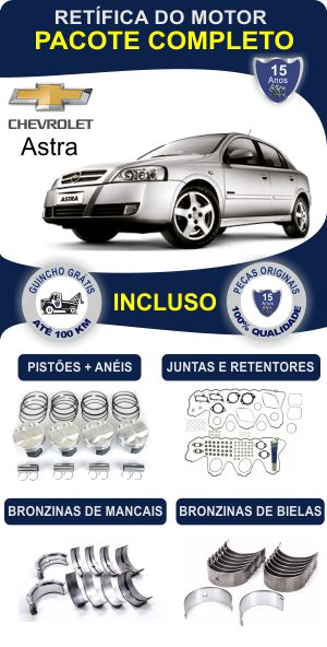 Retífica de motor Chevrolet Astra peças originais pacote completo Rw motores